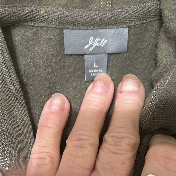 j jill Jackets & Blazers - J.Jill Olive Green Sweater - Size L